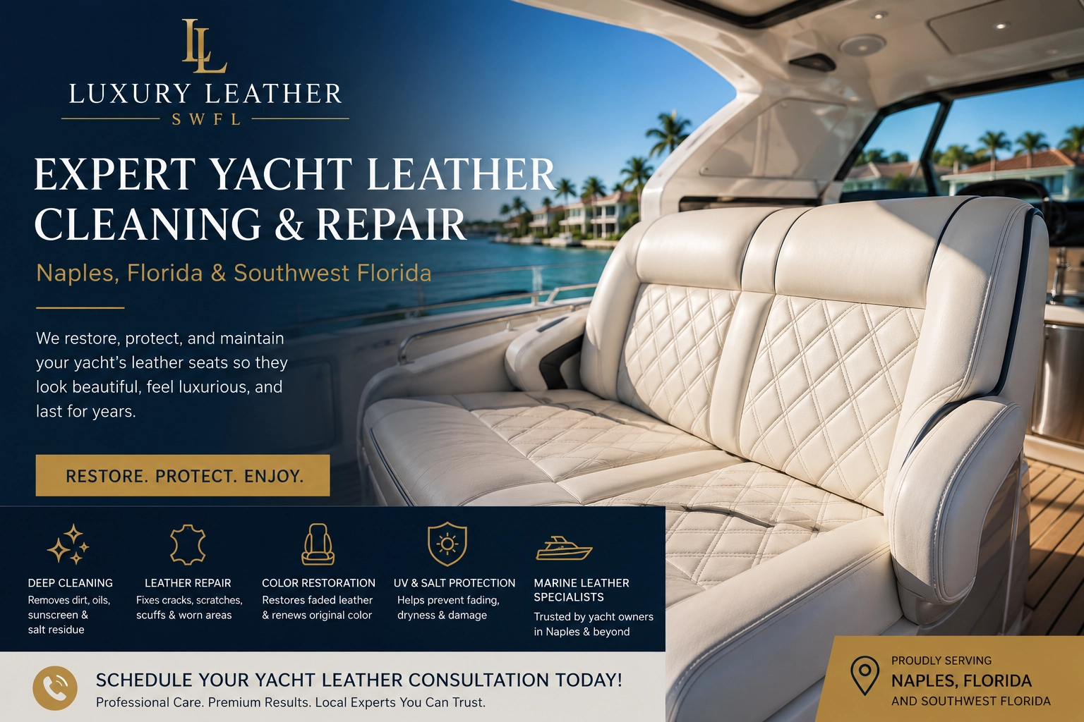 Why Luxury Yacht Leather Interiors Need Professional Maintenance in Southwest Florida
